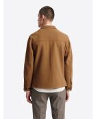 Veste casual esprit drap de laine chestnut