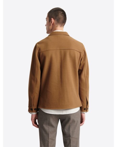 Veste casual esprit drap de laine chestnut