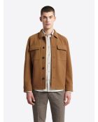 Veste casual esprit drap de laine chestnut