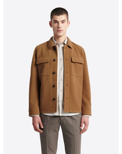 Veste casual esprit drap de laine chestnut