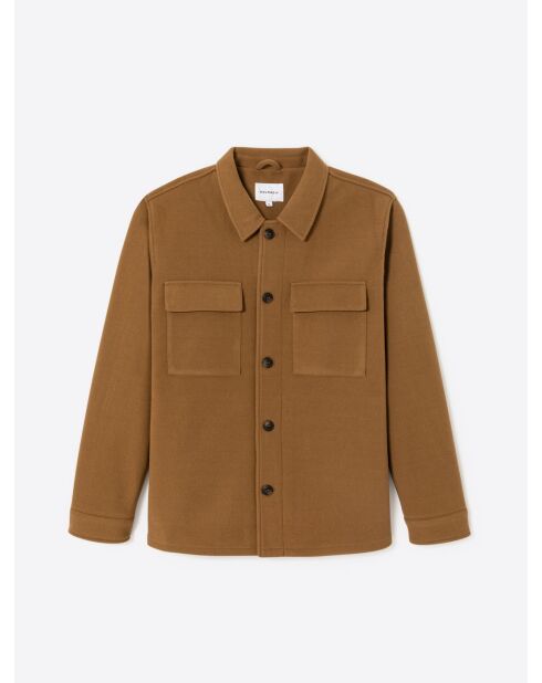 Veste casual esprit drap de laine chestnut