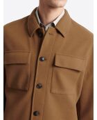 Veste casual esprit drap de laine chestnut