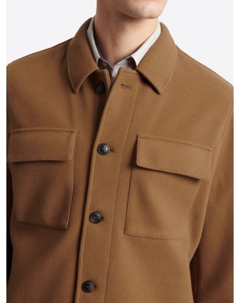 Veste casual esprit drap de laine chestnut
