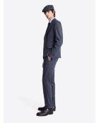 Veste de costume slim à carreaux bleue