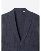 Veste de costume slim à carreaux bleue