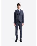 Veste de costume slim à carreaux bleue