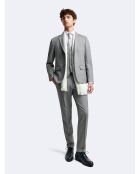 Veste de costume 100% laine gris chiné clair
