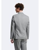 Veste de costume 100% laine gris chiné clair