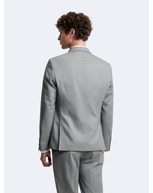 Veste de costume 100% laine gris chiné clair