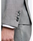 Veste de costume 100% laine gris chiné clair