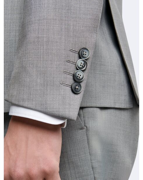 Veste de costume 100% laine gris chiné clair