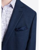 Veste de costume slim en flanelle bleu marine