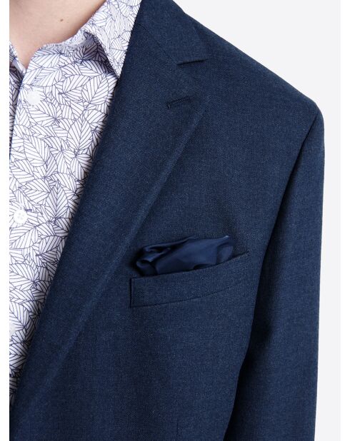 Veste de costume slim en flanelle bleu marine