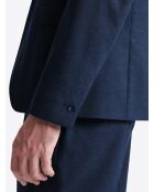 Veste de costume slim en flanelle bleu marine