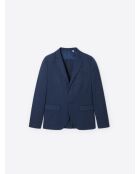 Veste de costume slim en flanelle bleu marine