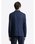 Veste de costume slim en flanelle bleu marine