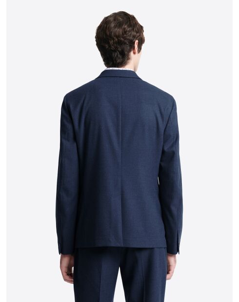Veste de costume slim en flanelle bleu marine