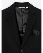 Veste de costume stretch en seersucker noire