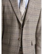 Veste de costume slim stretch à carreaux chestnut