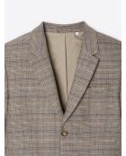 Veste de costume slim stretch à carreaux chestnut