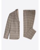 Veste de costume slim stretch à carreaux chestnut