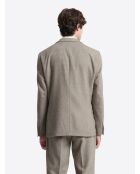 Veste de costume regular en laine taupe