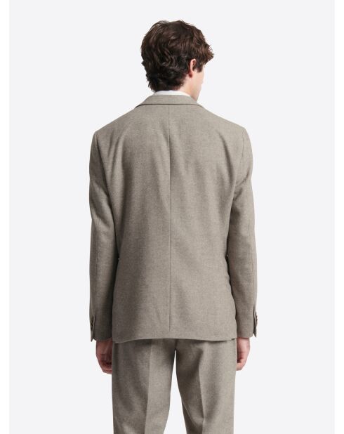Veste de costume regular en laine taupe