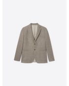 Veste de costume regular en laine taupe