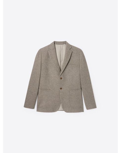 Veste de costume regular en laine taupe