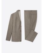 Veste de costume regular en laine taupe