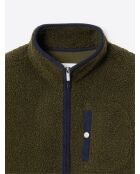 Veste polaire avec son col sherpa kaki cosy