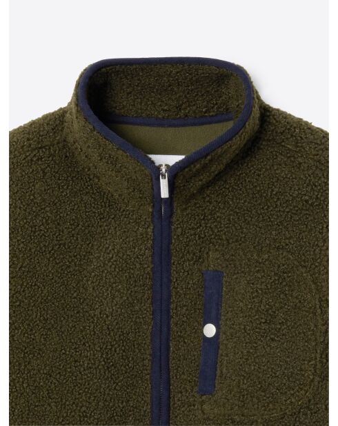 Veste polaire avec son col sherpa kaki cosy