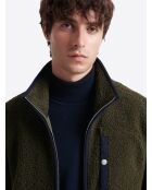 Veste polaire avec son col sherpa kaki cosy