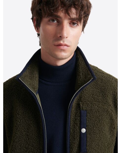 Veste polaire avec son col sherpa kaki cosy