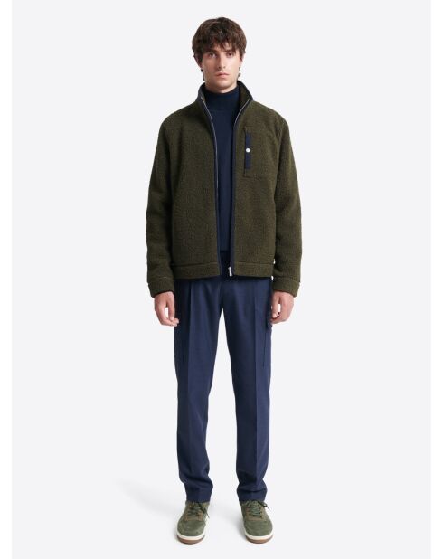 Veste polaire avec son col sherpa kaki cosy
