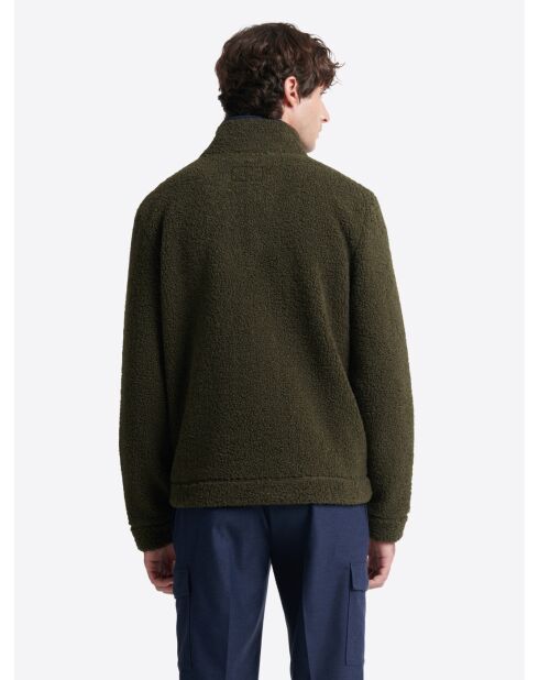 Veste polaire avec son col sherpa kaki cosy