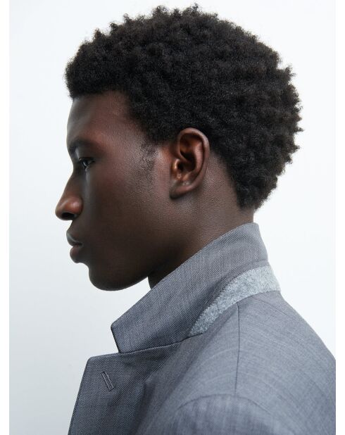 Veste coordonnable extra slim en laine gris artic