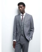 Veste coordonnable extra slim en laine gris artic