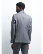 Veste coordonnable extra slim en laine gris artic