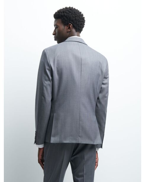 Veste coordonnable extra slim en laine gris artic