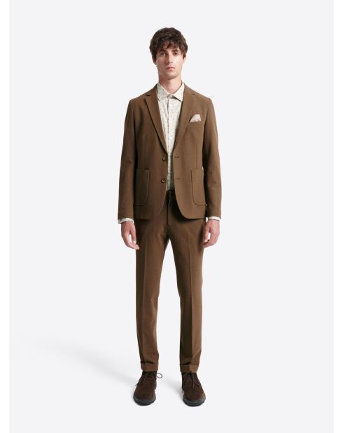Veste de costume extraslim bistretch chestnut