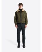 Blouson aviateur col sherpa - L'atelier vert mousse
