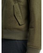 Blouson aviateur col sherpa - L'atelier vert mousse