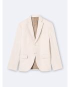 Veste de costume en 100% coton lin grège