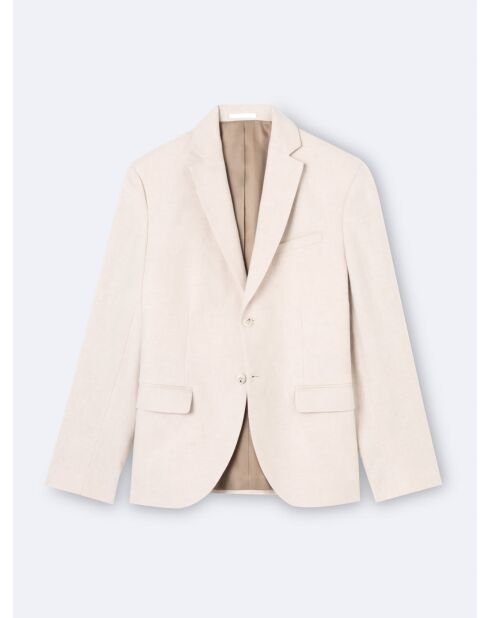 Veste de costume en 100% coton lin grège