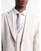Veste de costume en 100% coton lin grège