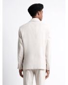Veste de costume en 100% coton lin grège