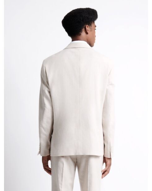Veste de costume en 100% coton lin grège
