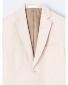 Veste de costume en 100% coton lin grège