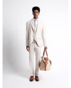 Veste de costume en 100% coton lin grège